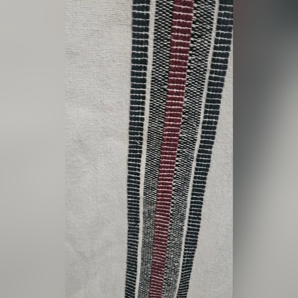 RD STYLE Textured Cotton Striped Sheath Mini Dress In White/navy/red. Size Small - Picture 15 of 15